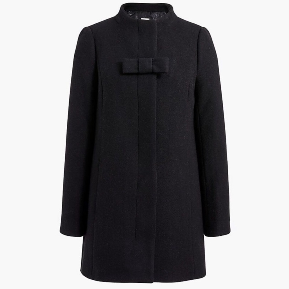 J Crew Black Wool Coat sz 4